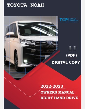 toyota noah 2022-2023 owners manual in english